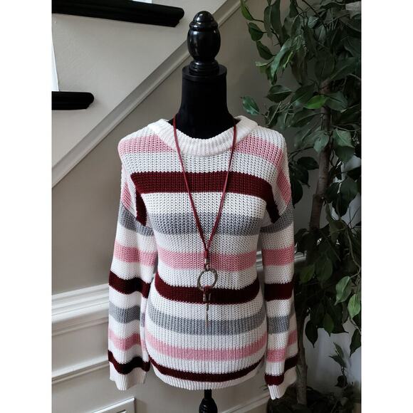 Pink Lily Sweaters - Pink Lily Sweater Women Small Multicolor Crew Neck Long Sleeves Stretched